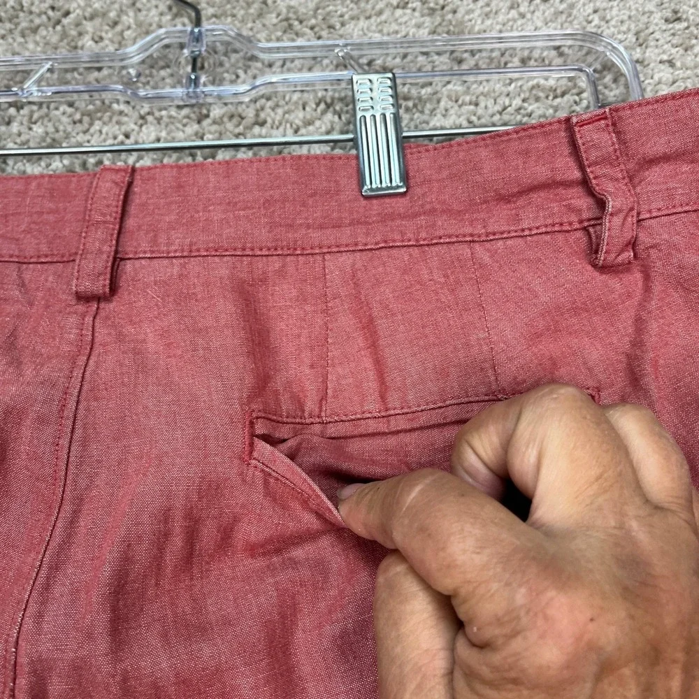 Banana Republic‎ Shorts Mens 31 Salmon Red Chino Flat Front Classic Fit Faded